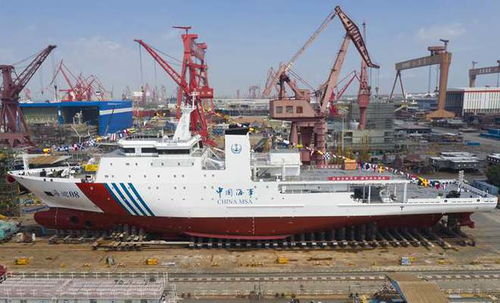 我國(guó)深遠(yuǎn)海大型專(zhuān)業(yè)海道測(cè)量船 海巡08 輪下水